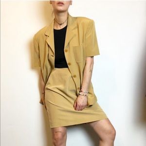 Vintage silk 2pc suit set